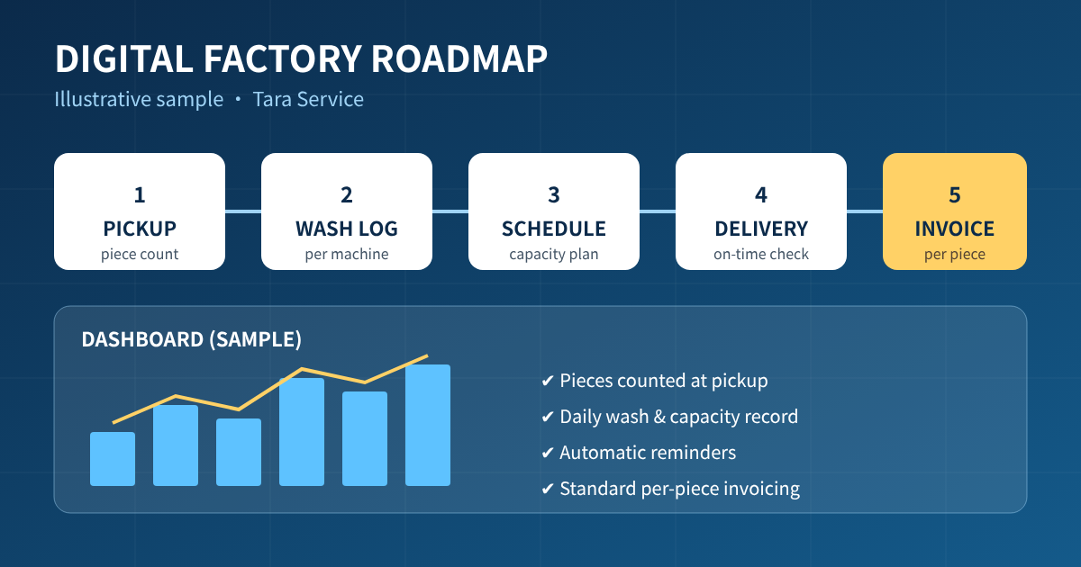 Illustrative sample: moving the laundry factory into the digital era